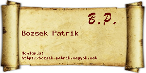 Bozsek Patrik névjegykártya