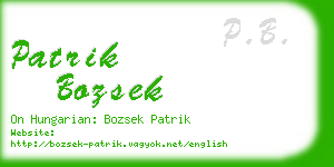 patrik bozsek business card